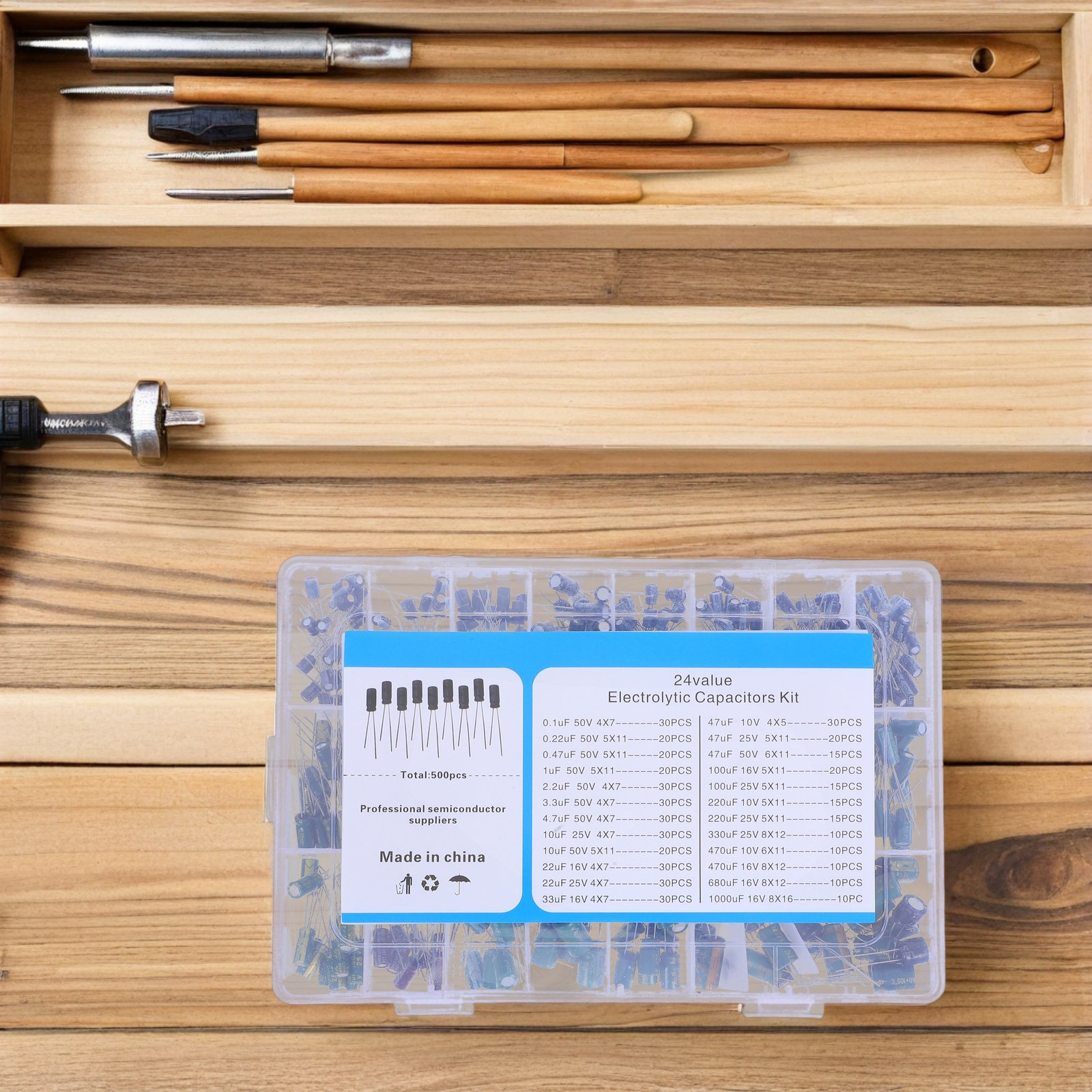 500Pcs Kit Kapasitor Elektroli - Electronics Repairing ulasan dan harga